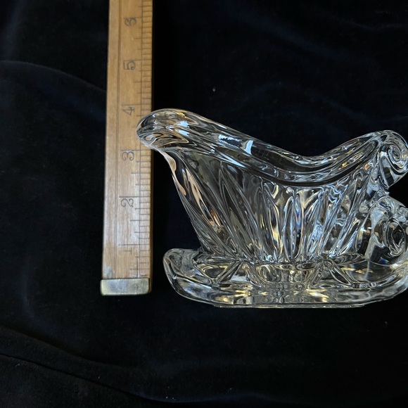 Vintage Lead Crystal Sleigh/Votive Holder, 24%Lead Crystal, Made in USA - Picture 5 of 6